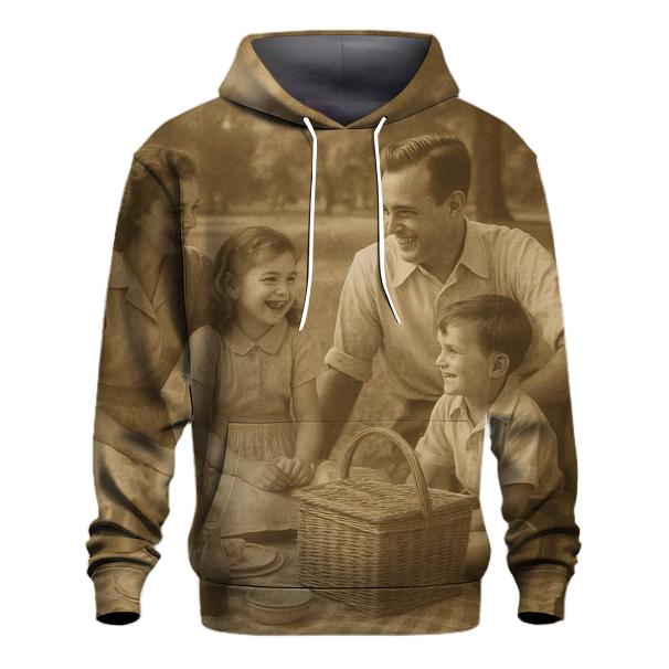 Sepia Family Picnic Photograph designer hoodies