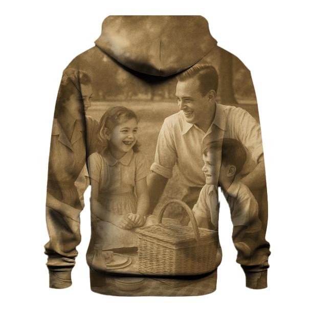 Sepia Family Picnic Photograph designer hoodies