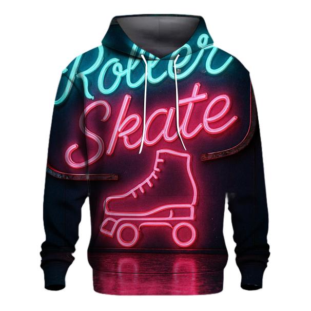Retro Neon Roller Rink Sign designer hoodies