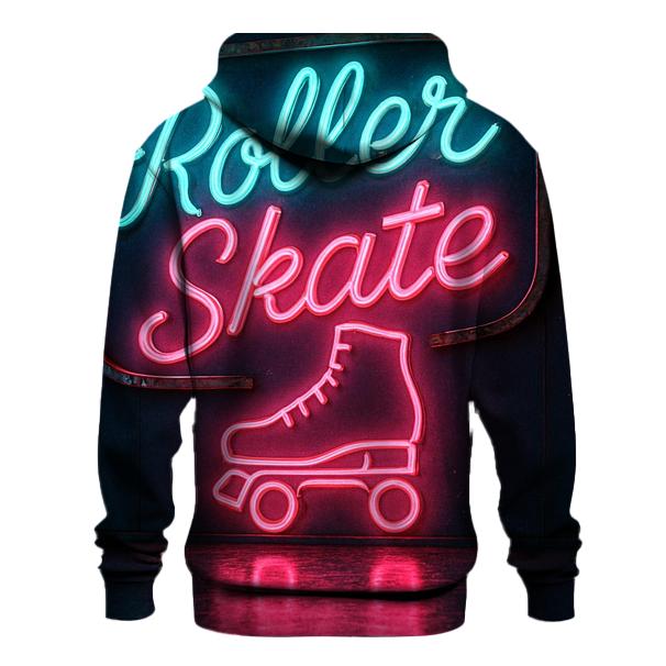 Retro Neon Roller Rink Sign designer hoodies