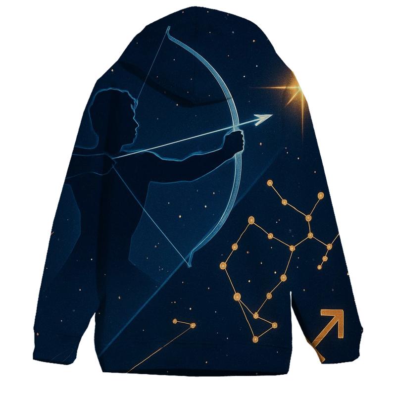 Sagittarius Archer Starfield Diagram zip-up hoodies