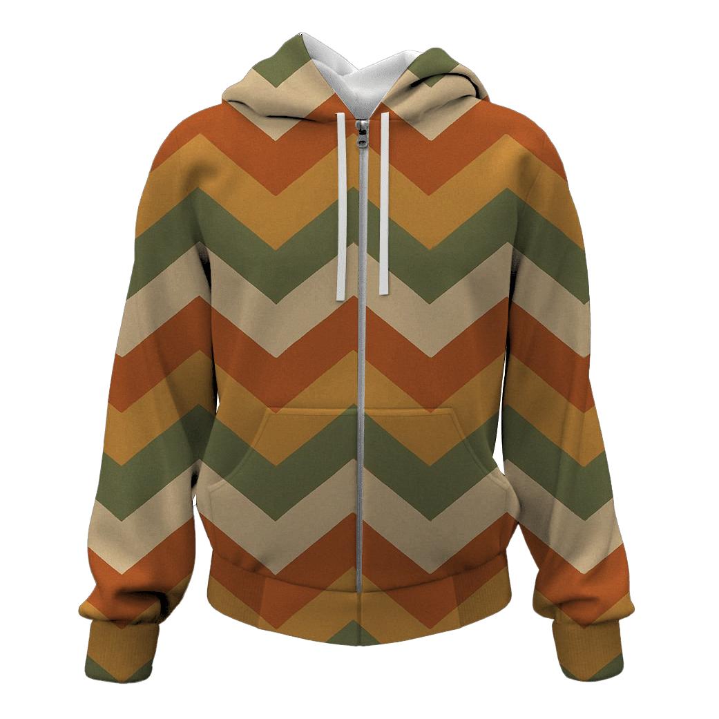Muted Earthtone Chevron lightweight hoodies