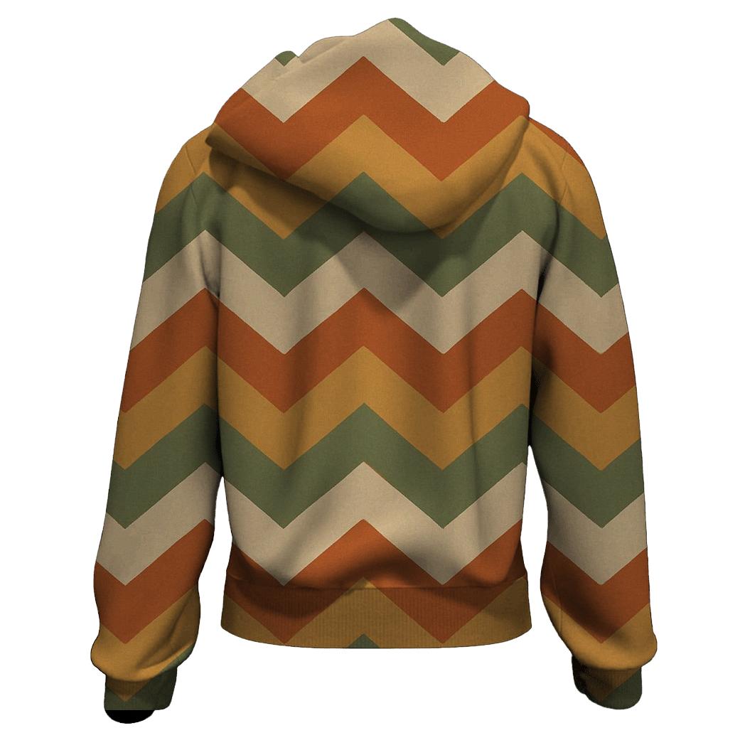 Muted Earthtone Chevron lightweight hoodies