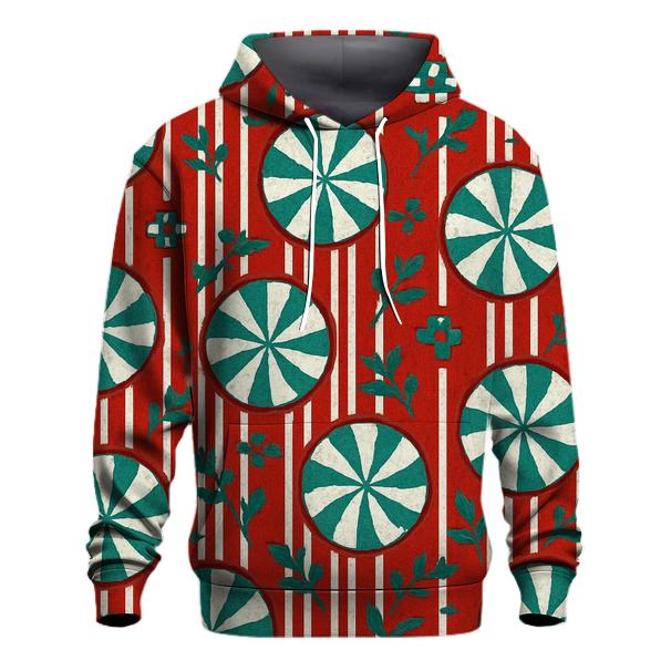 Peppermint Stripe Burst Design zip-up hoodies