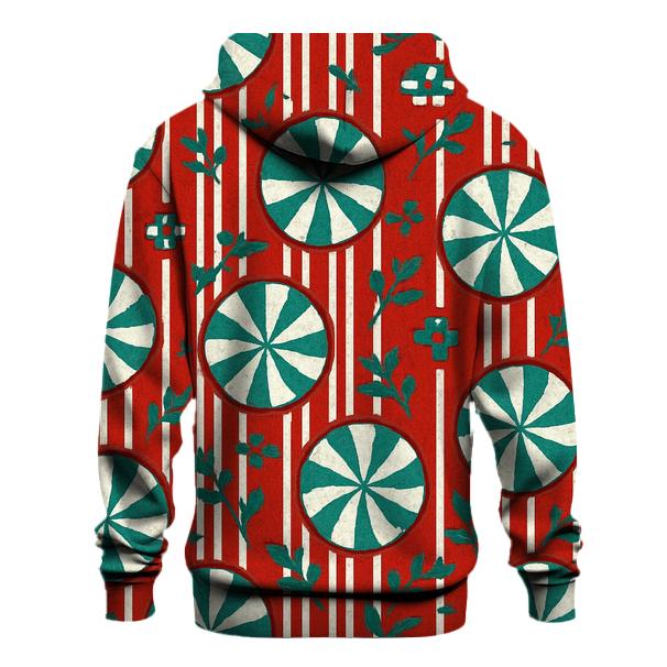 Peppermint Stripe Burst Design zip-up hoodies