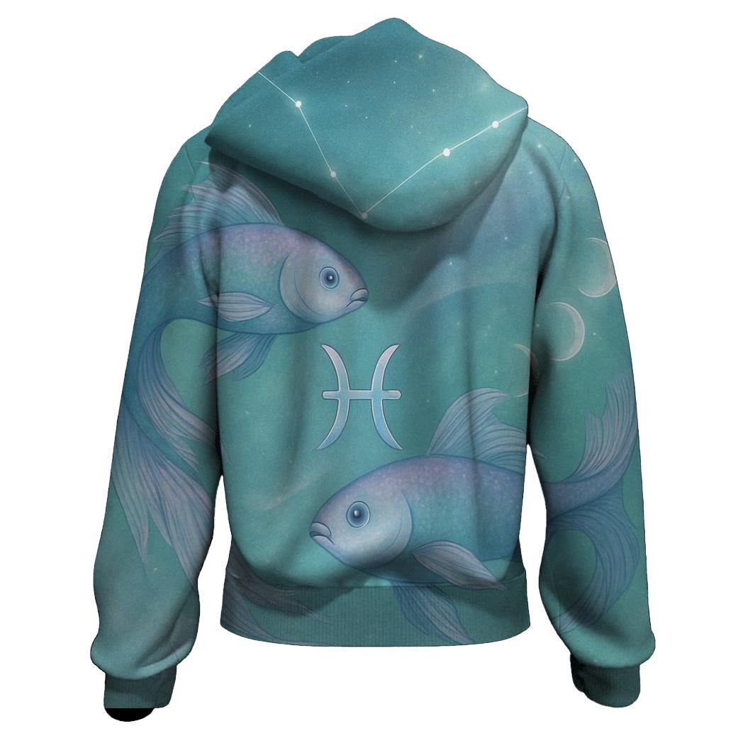 Ethereal Pisces Dual Dream Scene printed hoodies