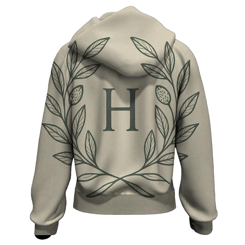 Botanical Linework Emblem hoodie designs