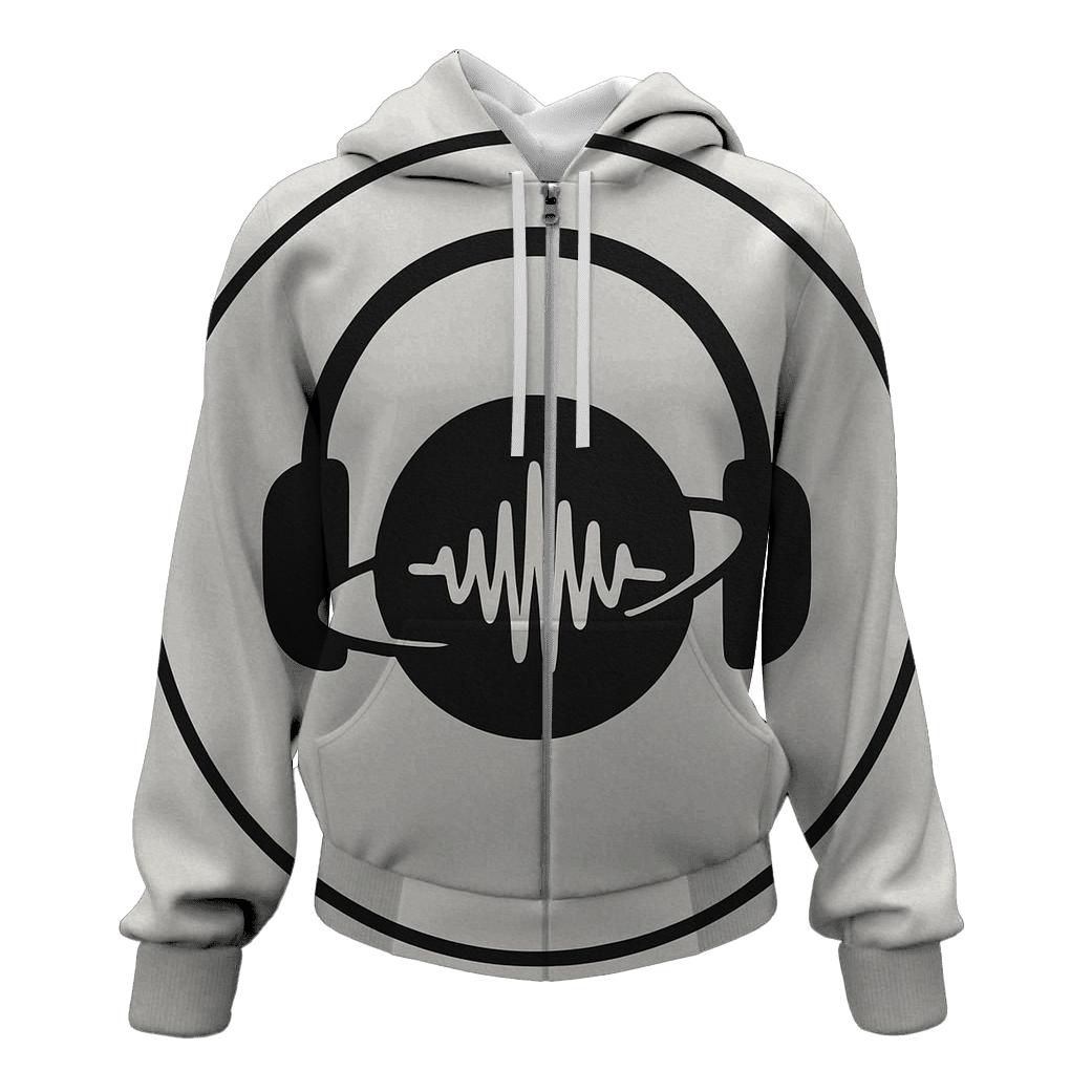 Headphone Orbit Minimal zip-up hoodies