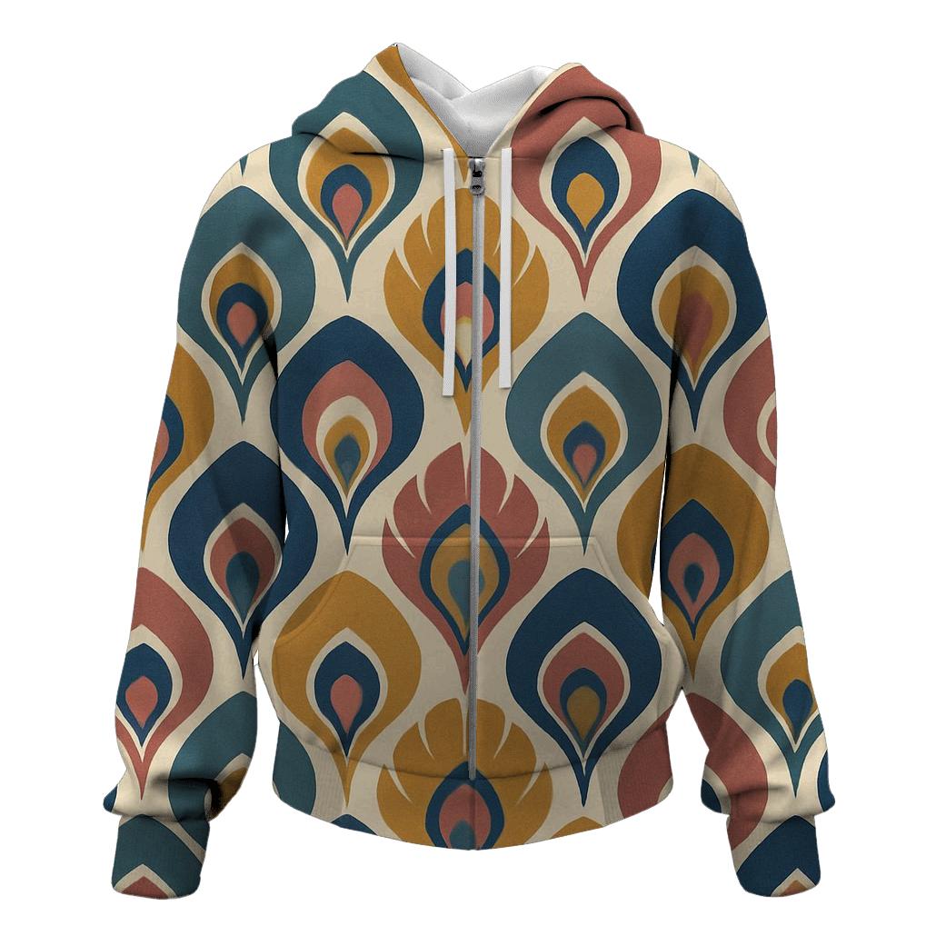 Peacock Feather Silhouette printed hoodies