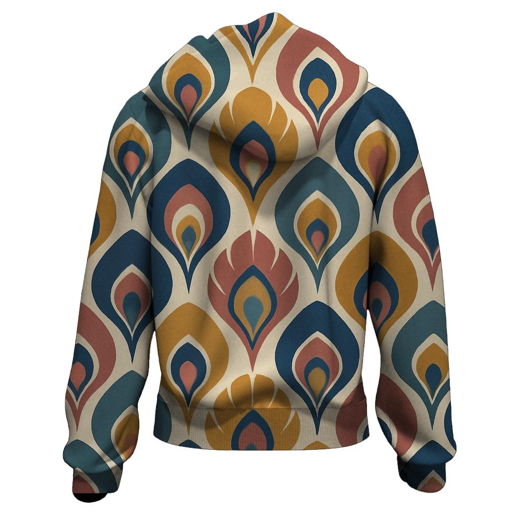 Peacock Feather Silhouette printed hoodies