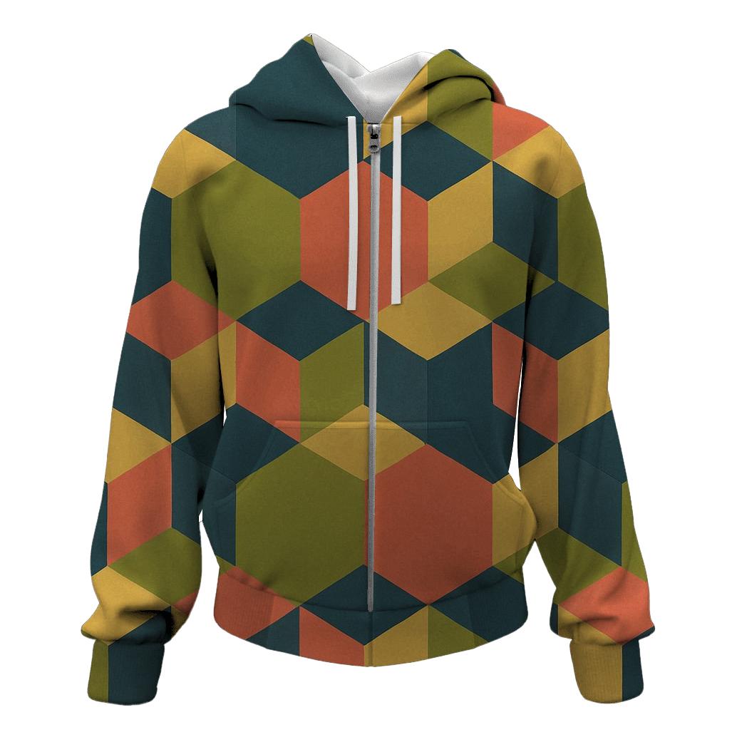 Mod Kaleidoscope Tiles embroidered hoodies