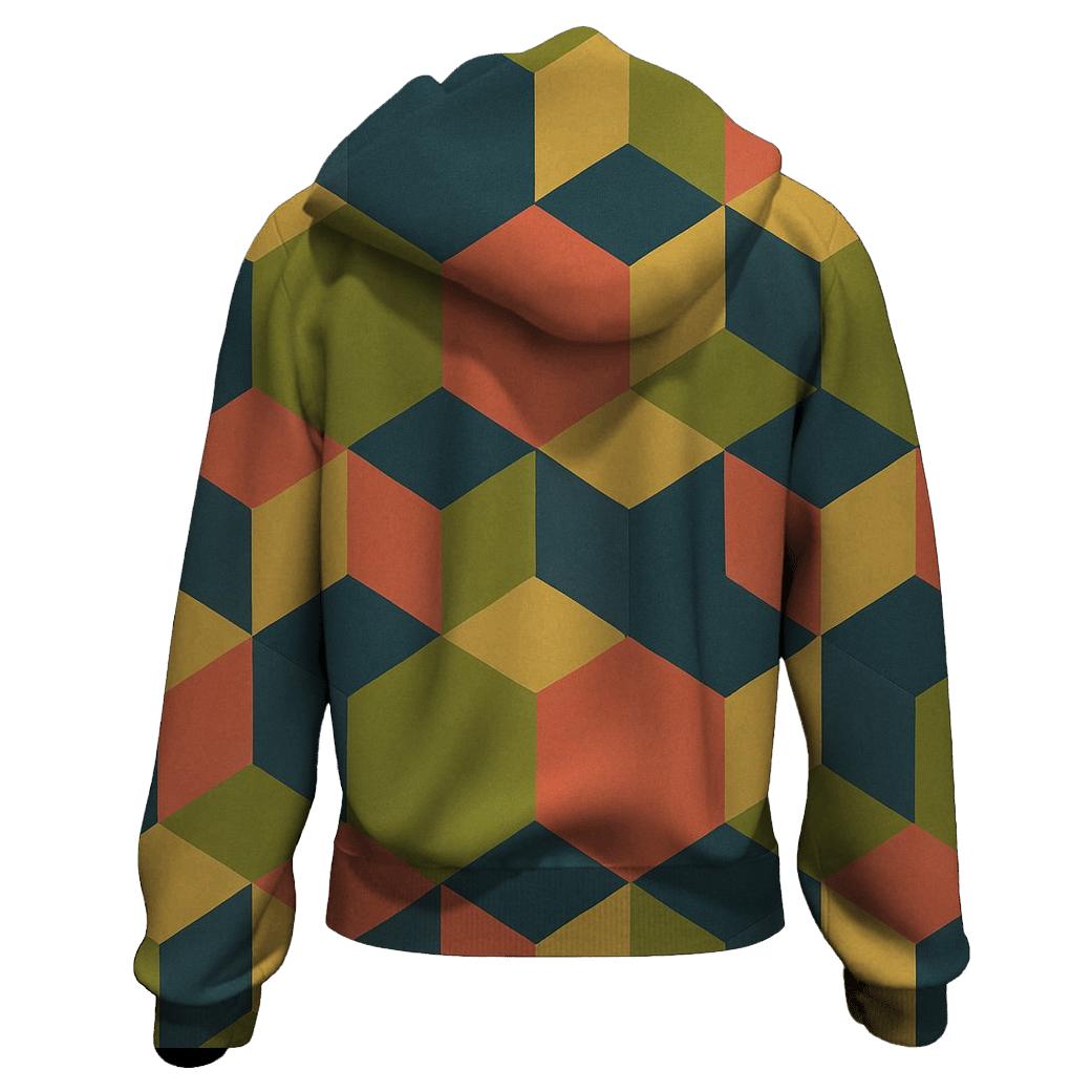 Mod Kaleidoscope Tiles embroidered hoodies