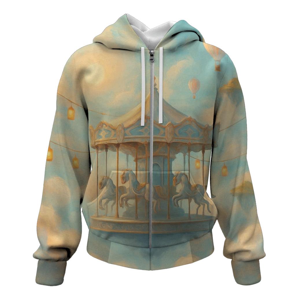 Surreal Carousel Of Clouds embroidered hoodies
