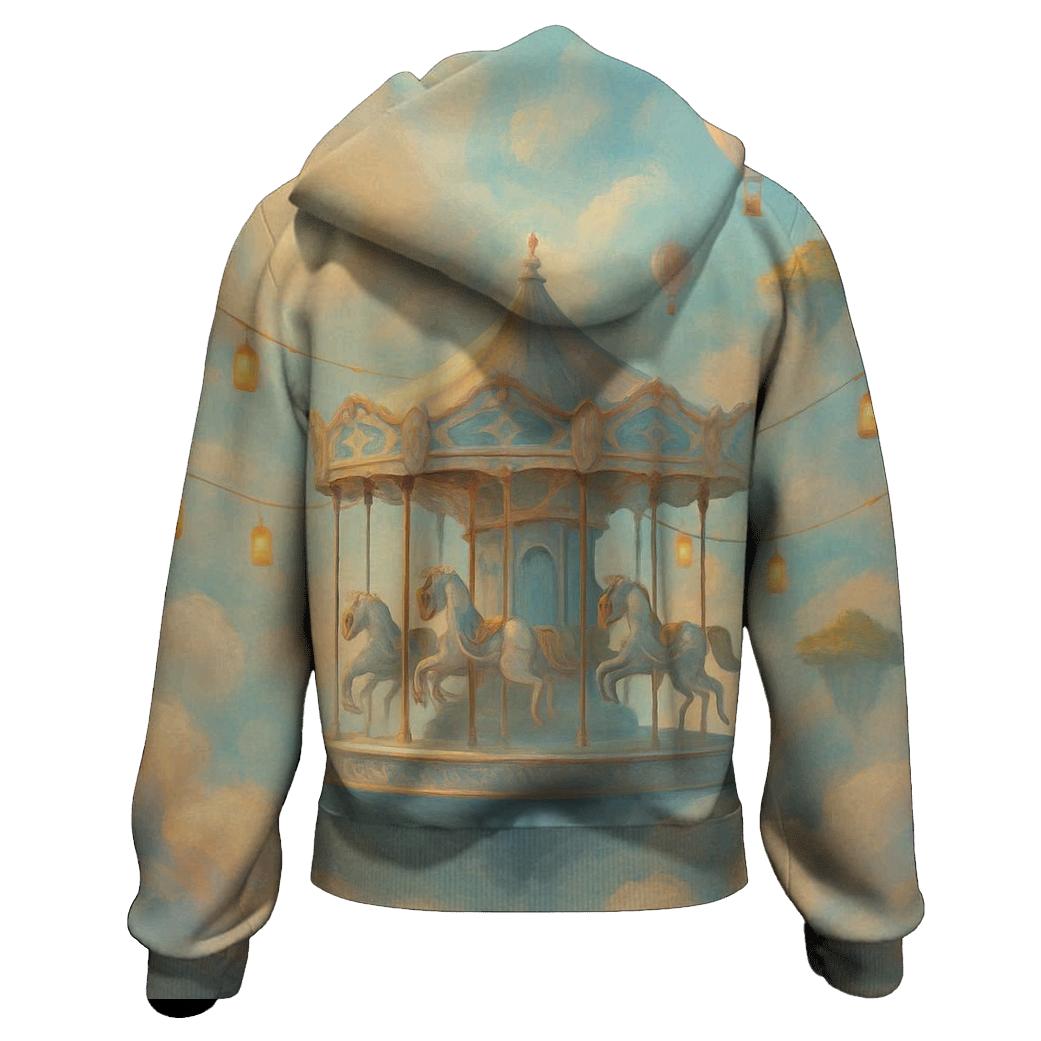 Surreal Carousel Of Clouds embroidered hoodies