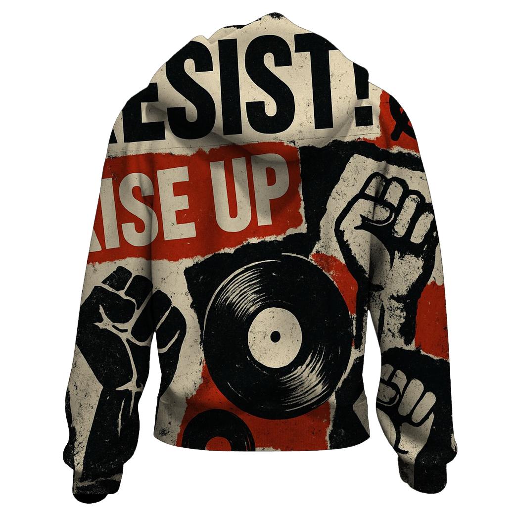 Grunge Typographic Anthem lightweight hoodies