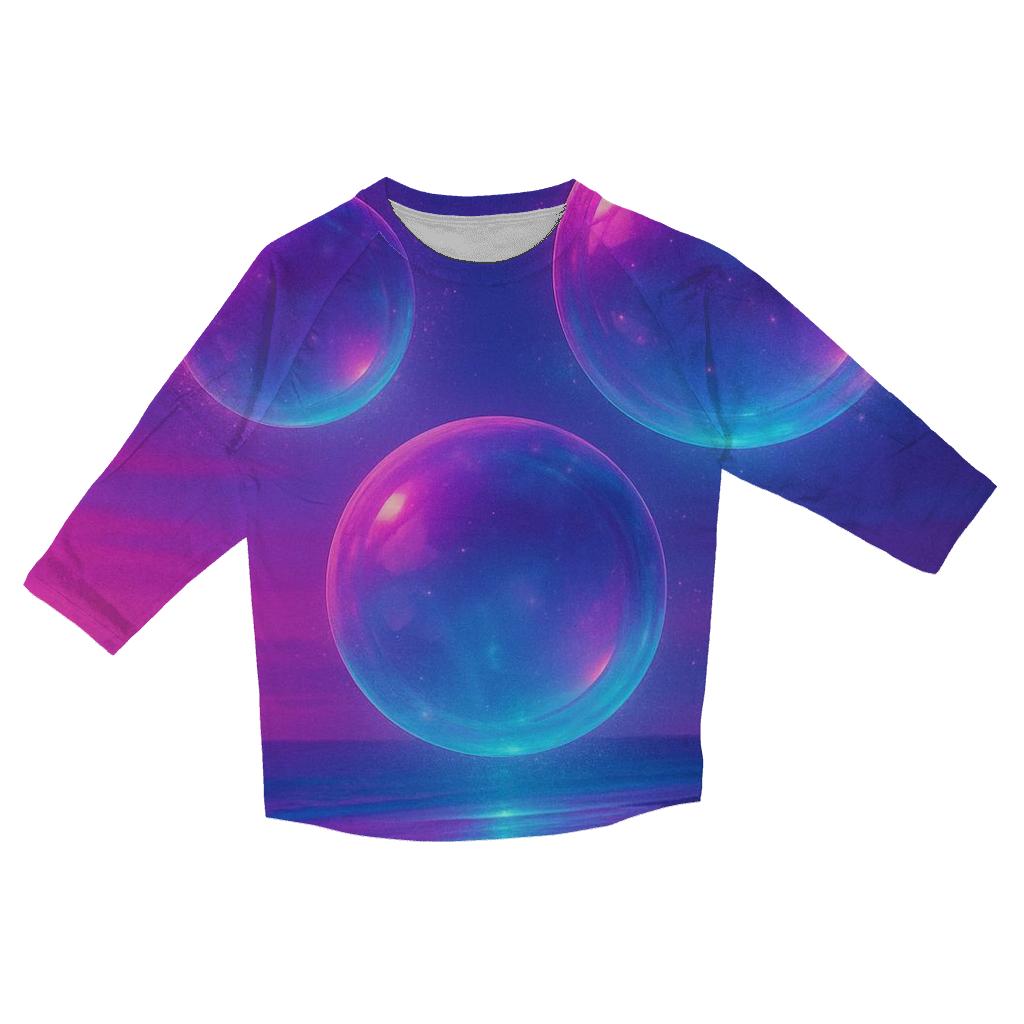 Vaporwave Coral Spheres cotton quarter sleeve shirts