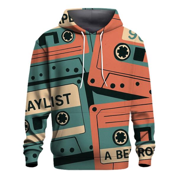 Cassette Tape Collage embroidered hoodies