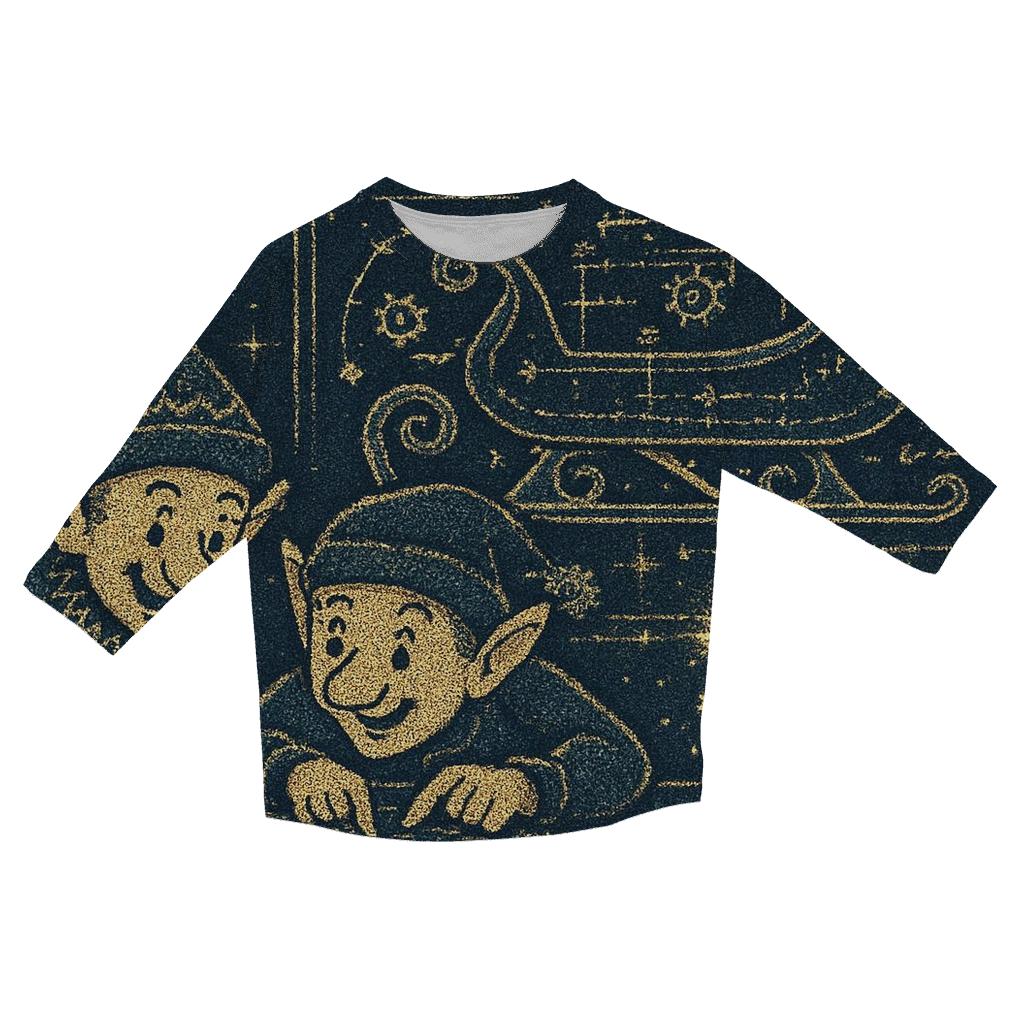 Elves Night Shift Blueprint cotton quarter sleeve shirts