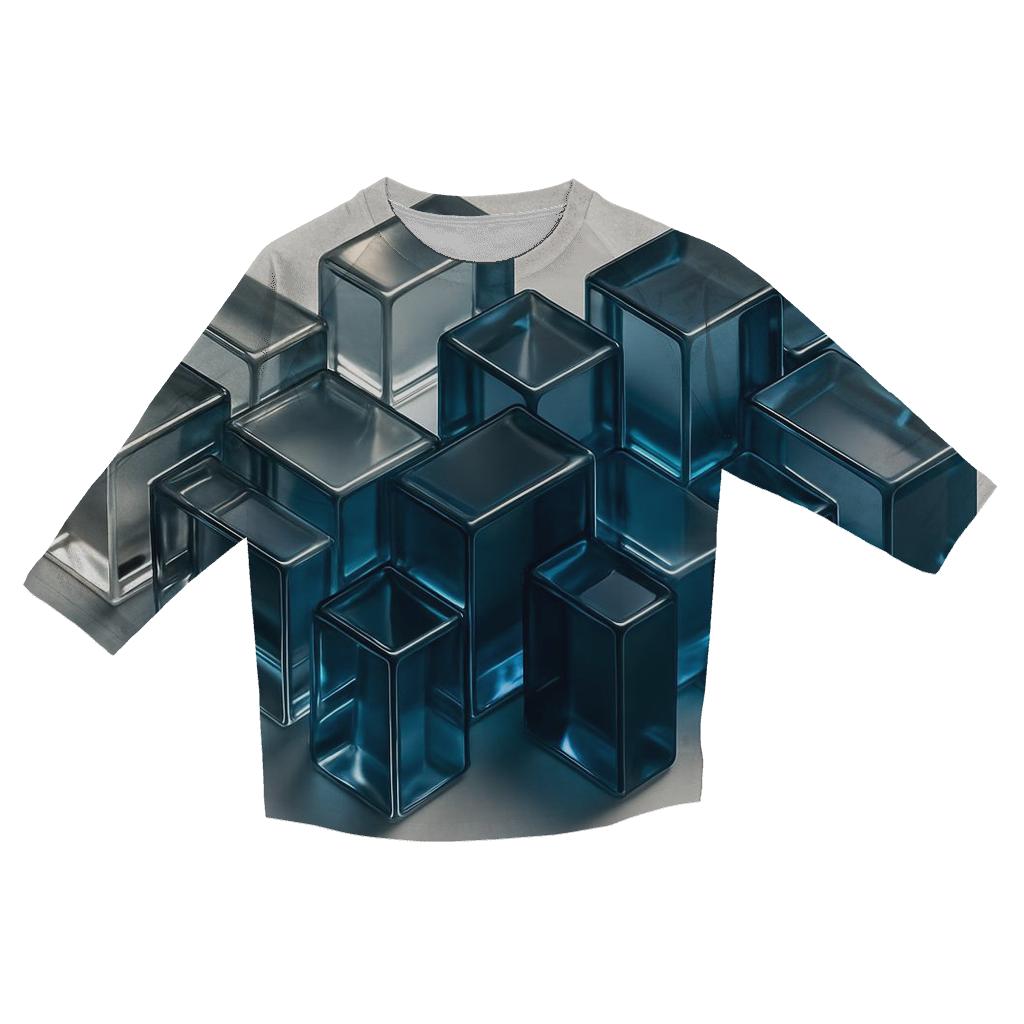 Glass Tide Geometry trendy 3/4 sleeve tops