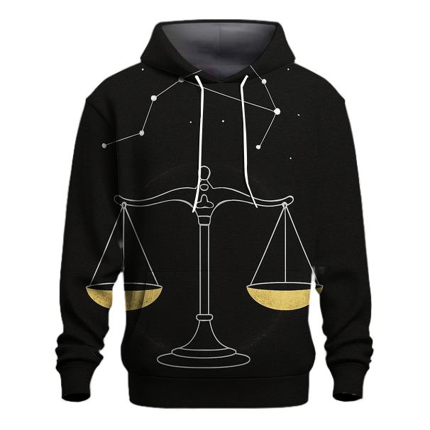 Minimalist Libra Scales Star Map embroidered hoodies