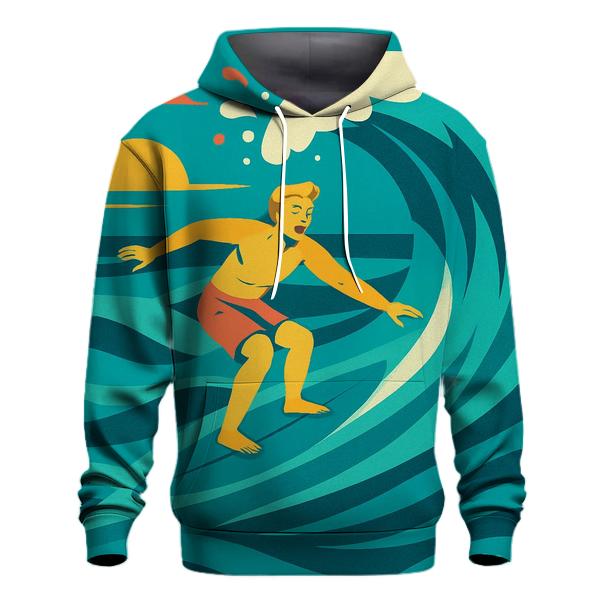 Ocean Surf Vector Collage printed hoodies