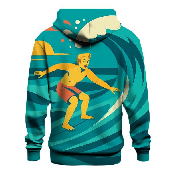 Ocean Surf Vector Collage printed hoodies