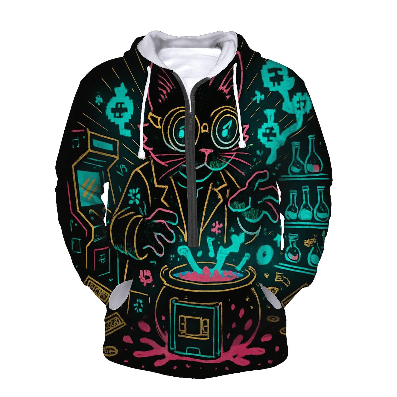 Arcade Alchemist Cat premium hoodies