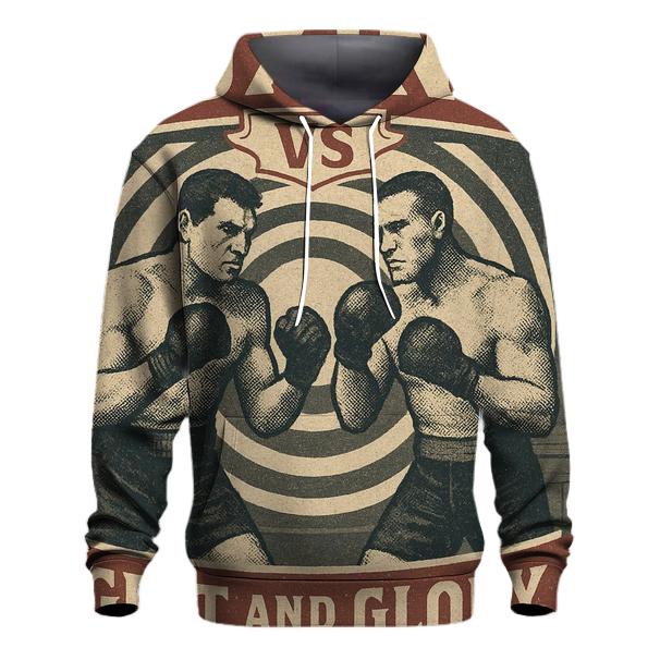Retro Boxing Poster zip-up hoodies
