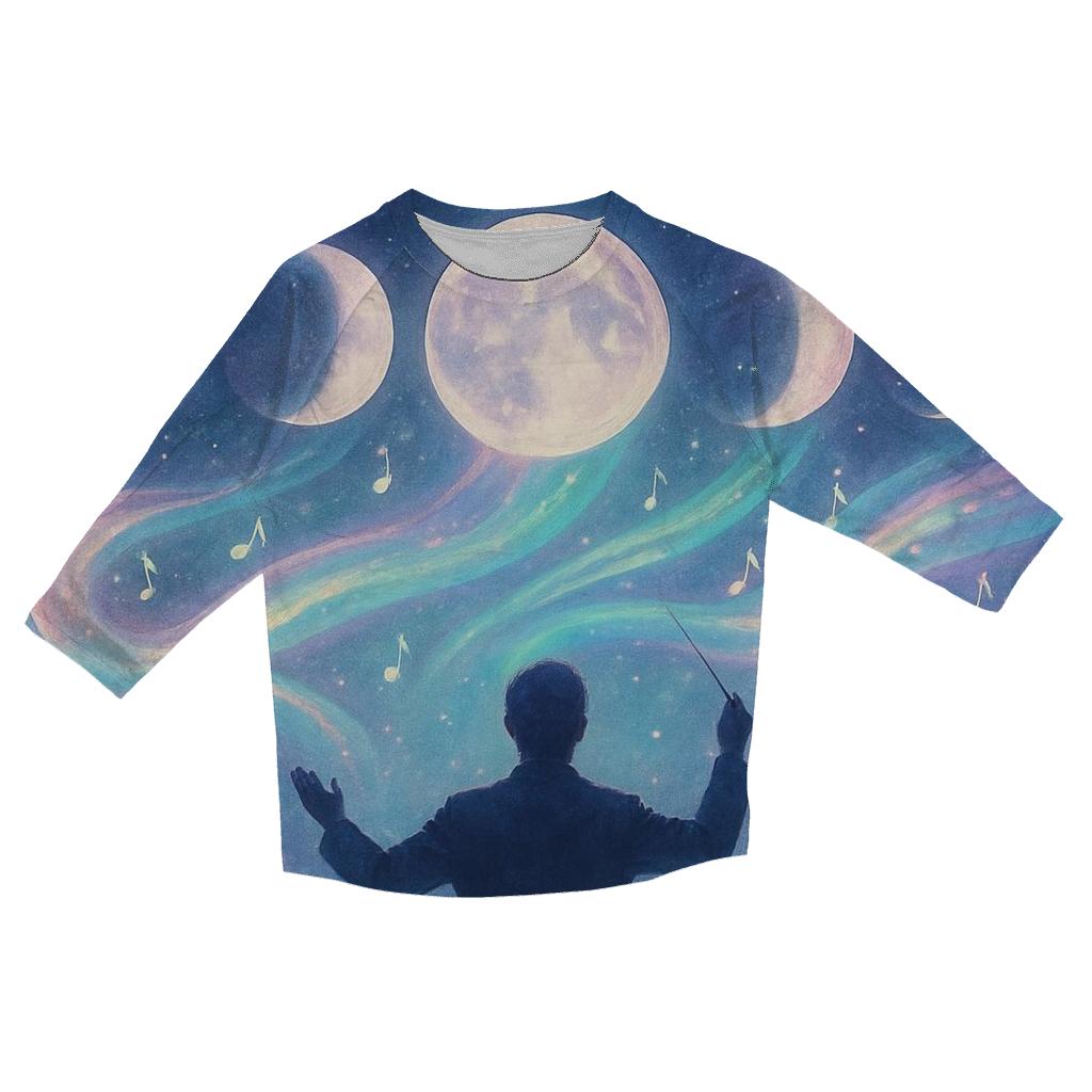 Moonphase Serenade designer 3/4 sleeve blouses