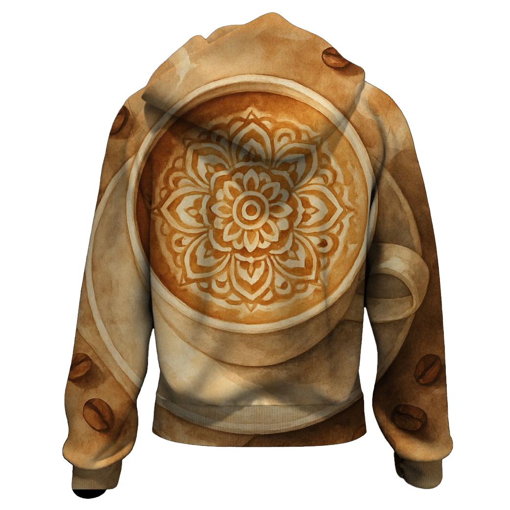Latte Swirl Mandala embroidered hoodies