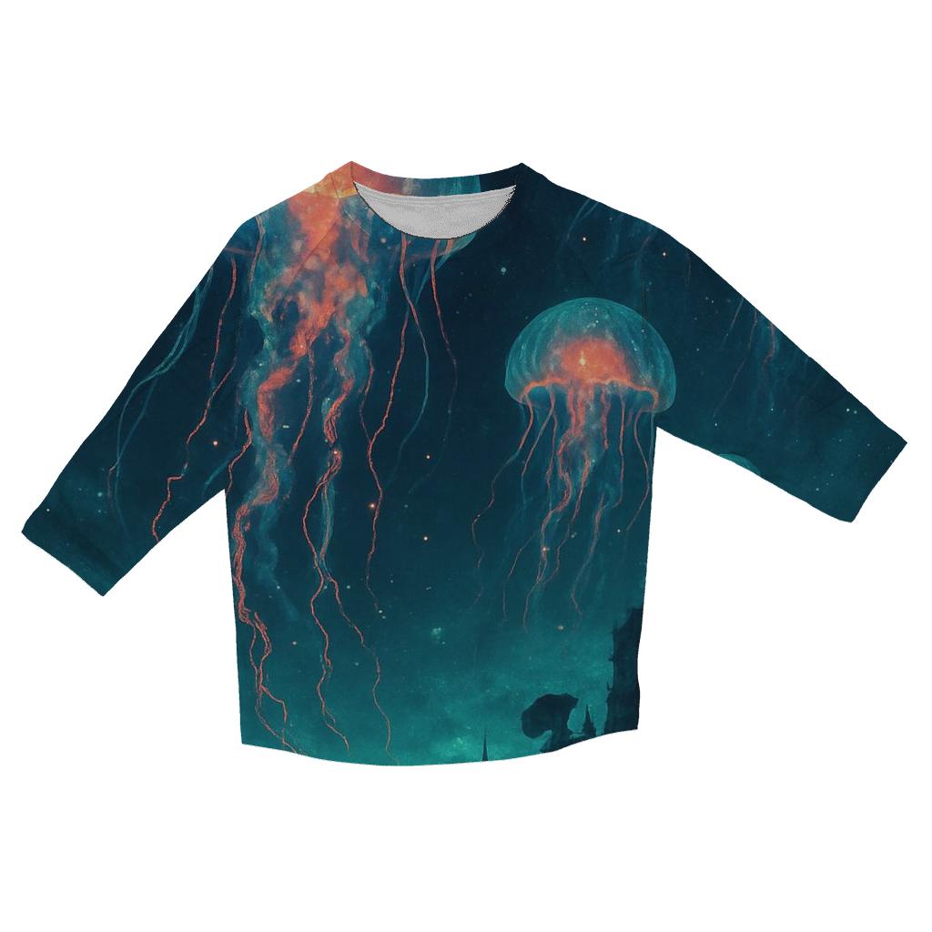 Quantum Jellyfish casual three quarter sleeve shirts