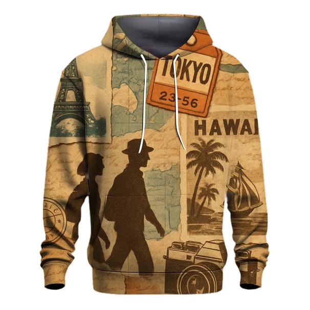 Vintage Travel Collage heavyweight hoodies