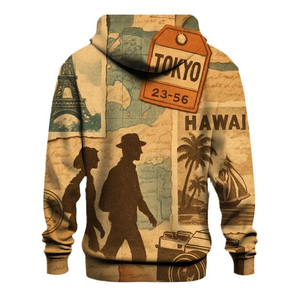 Vintage Travel Collage heavyweight hoodies