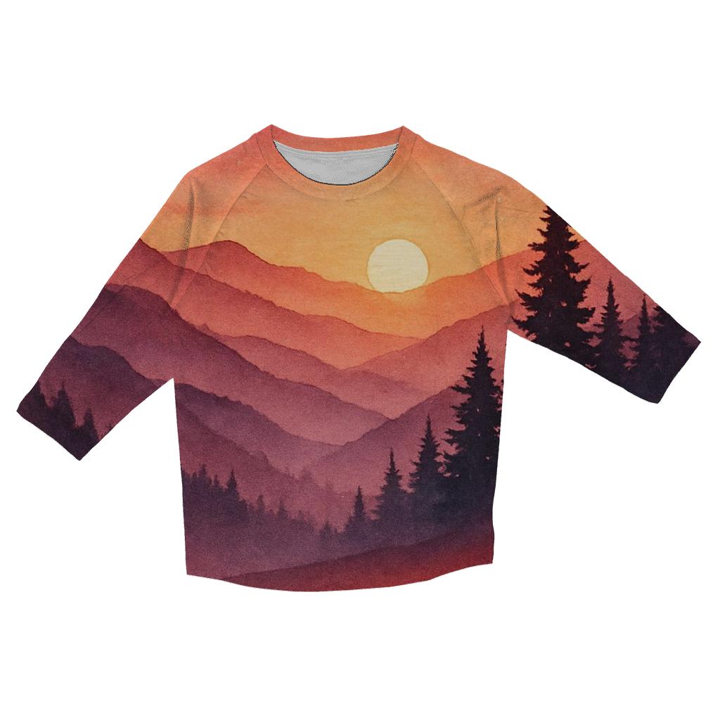 Maroon Dusk Overlook trendy 3/4 sleeve tops