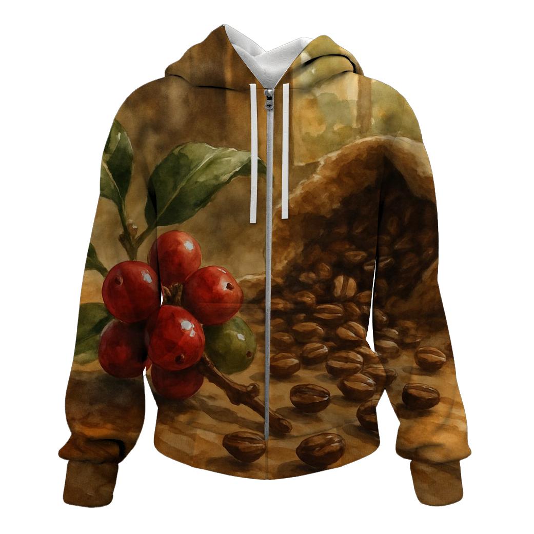 Cherry Branch Still Life zip-up hoodies