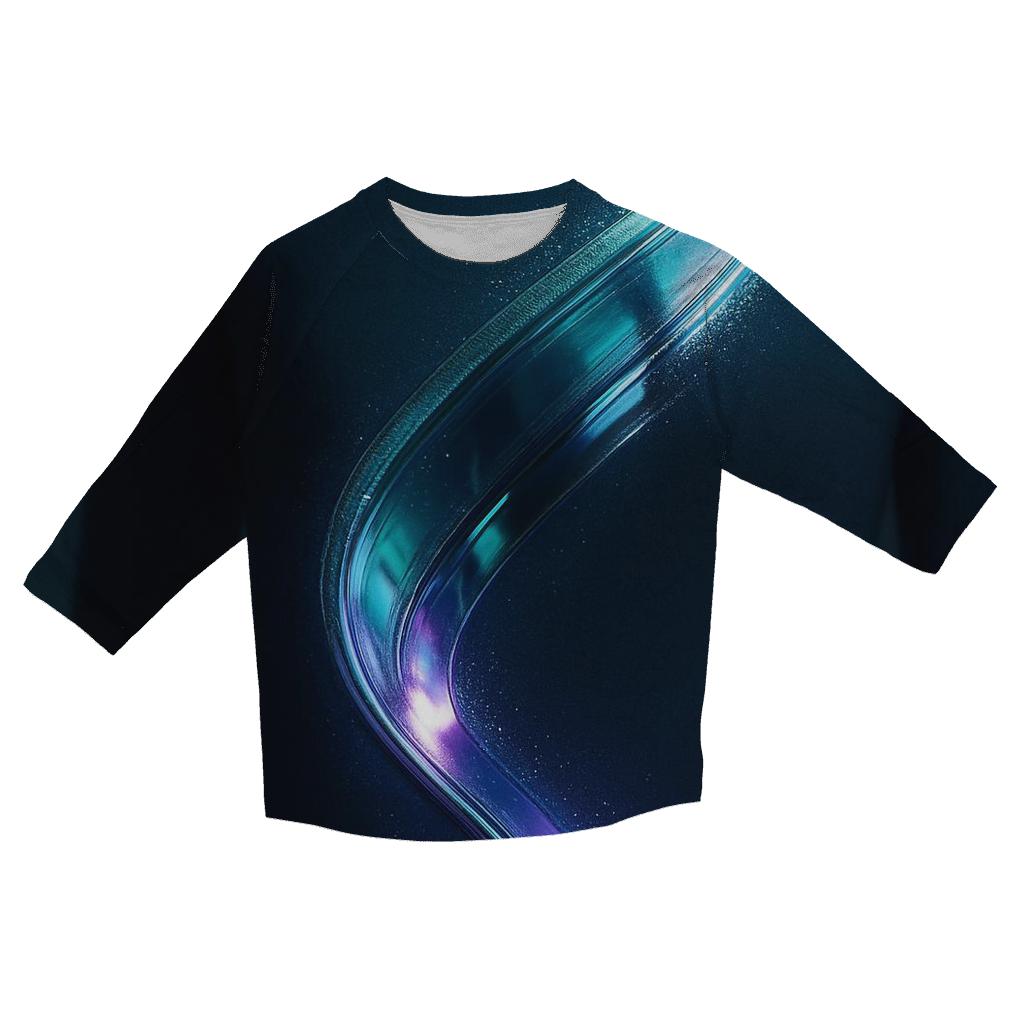 Chromatic Pulse Ribbon cotton quarter sleeve shirts