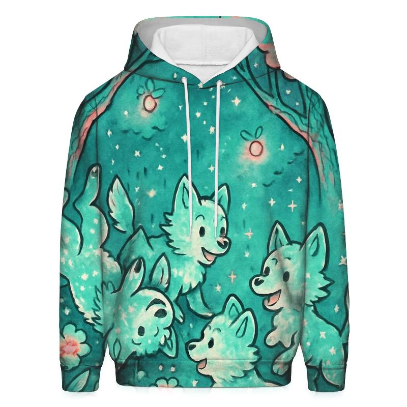 Celestial Pup Garden graphic hoodies