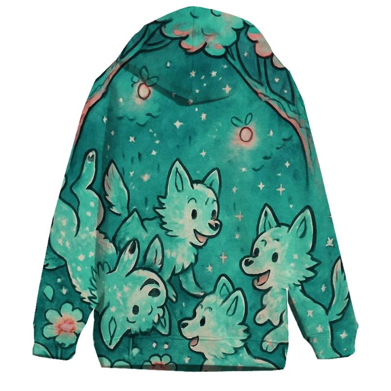 Celestial Pup Garden graphic hoodies