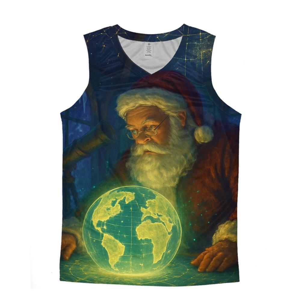 Midnight Mapmaker Santa personalized athletic tanks