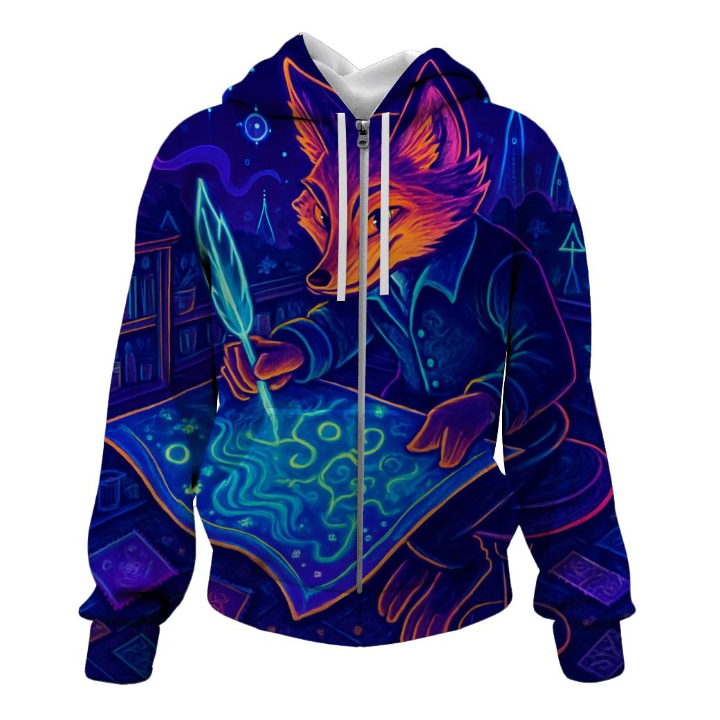 Neon Fox Cartographer graphic hoodies