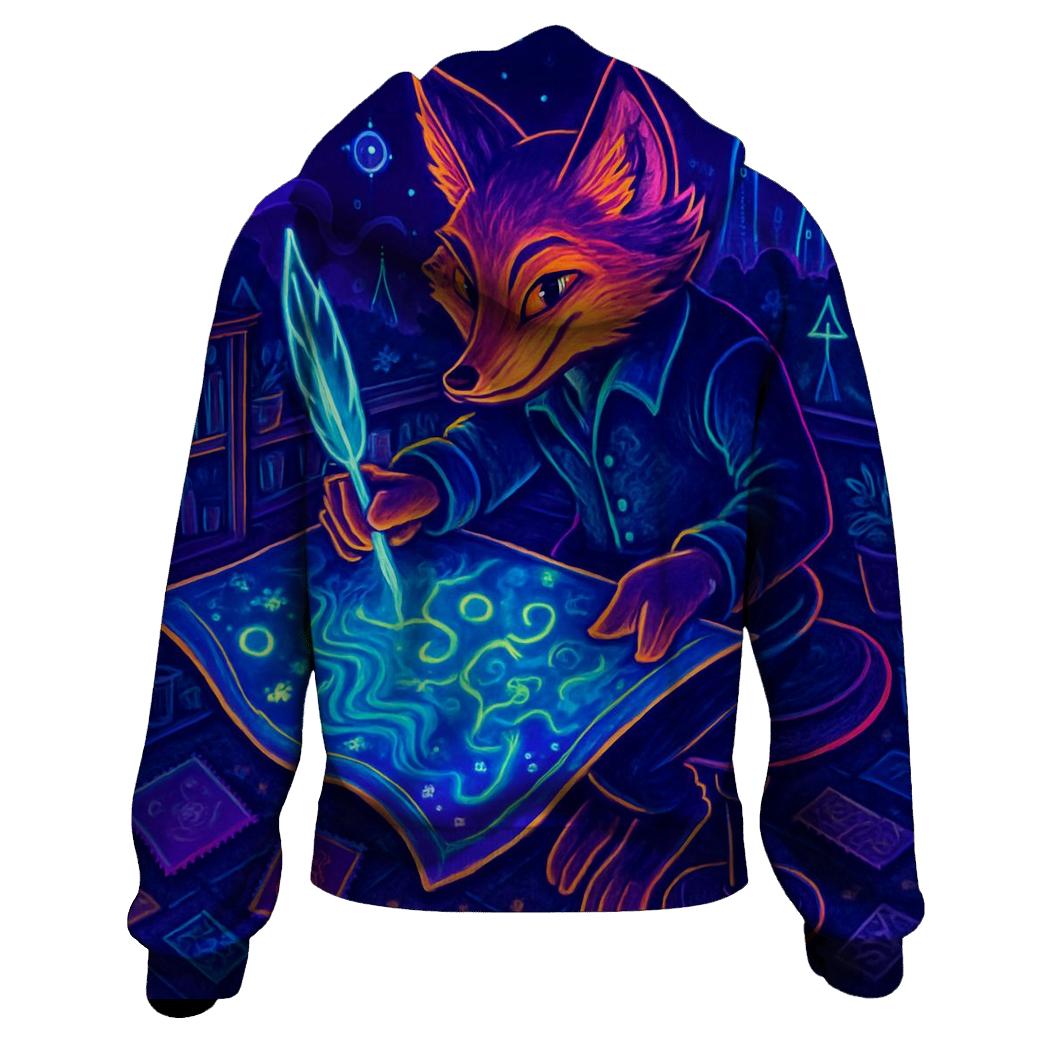 Neon Fox Cartographer graphic hoodies
