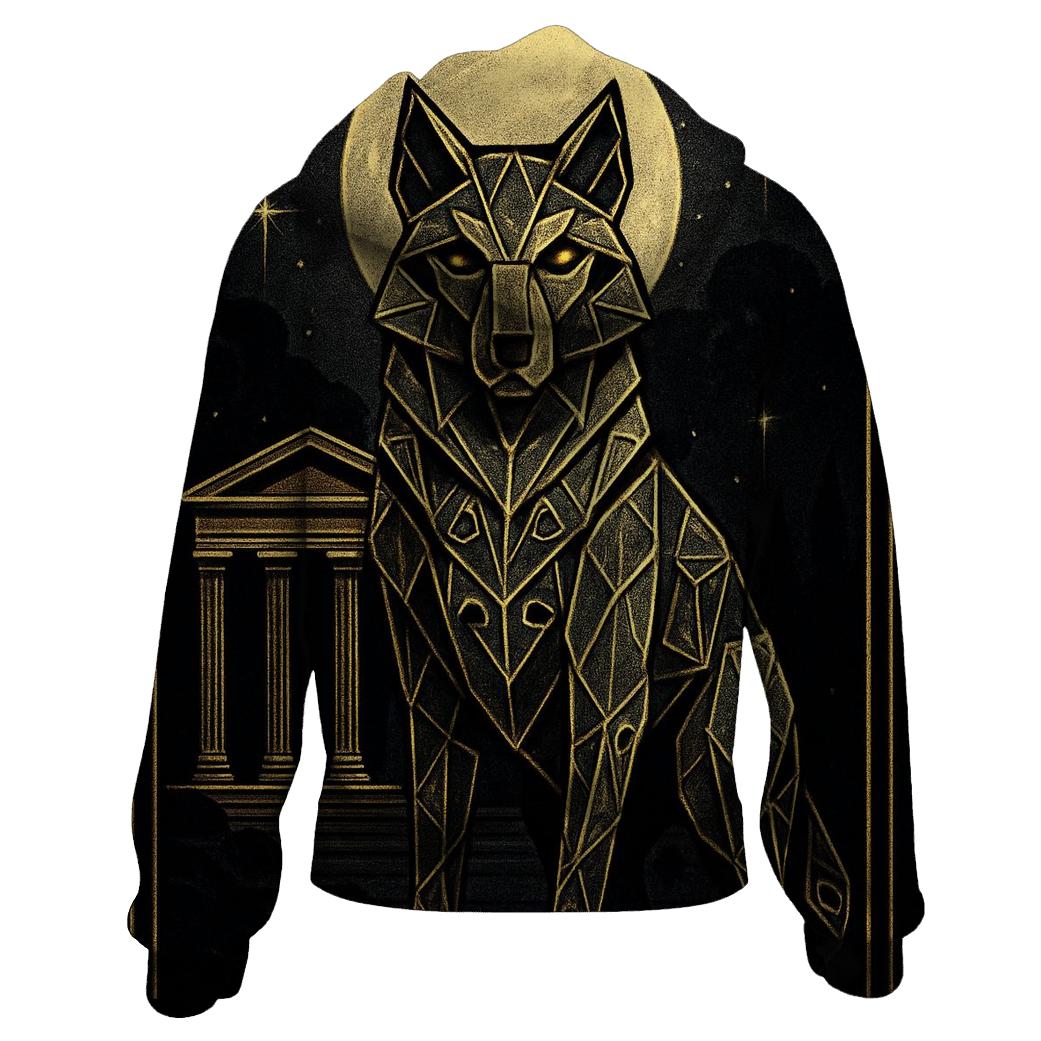 Geometric Lunar Guardian custom hoodies