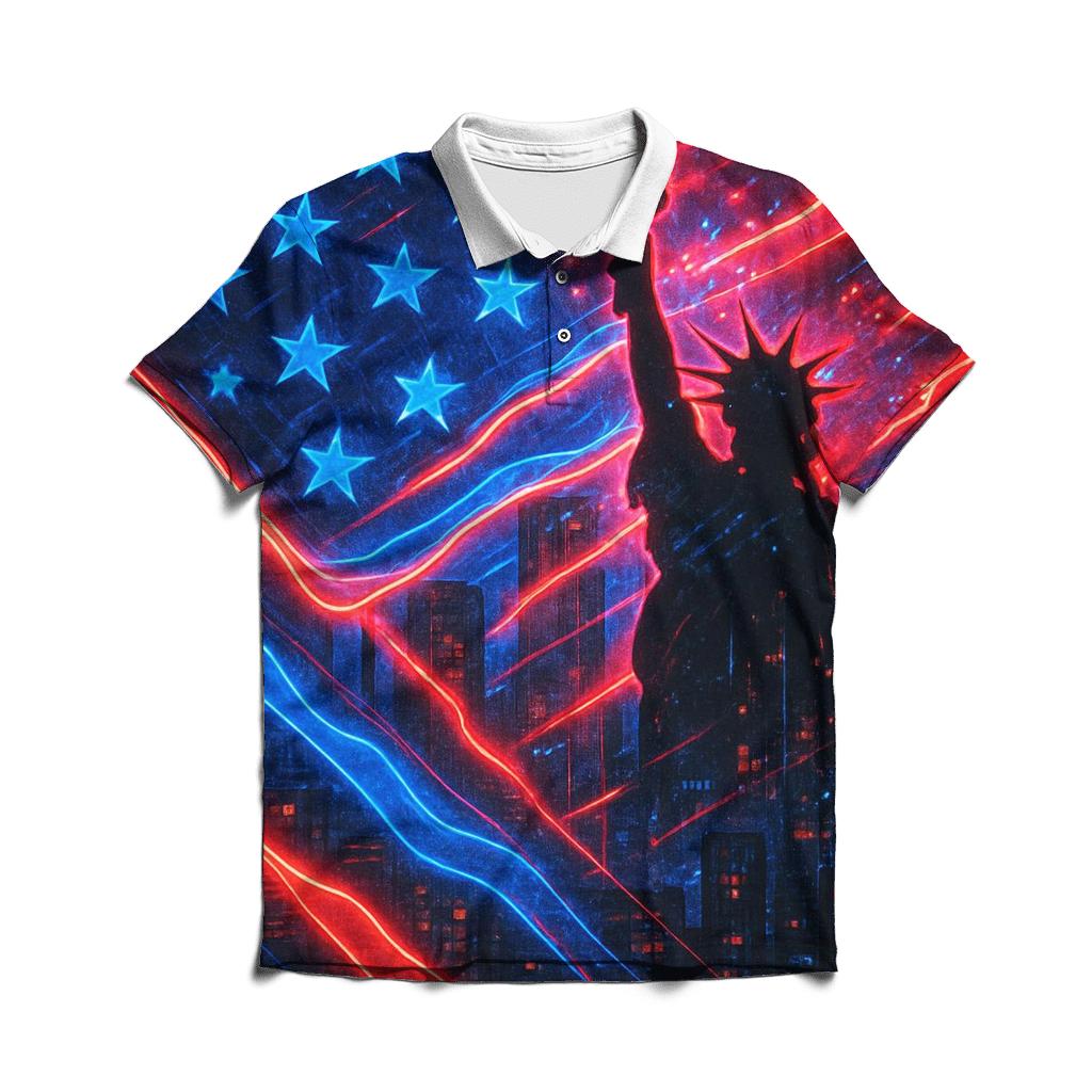 Liberty Neon Mosaic embroidered polo tops