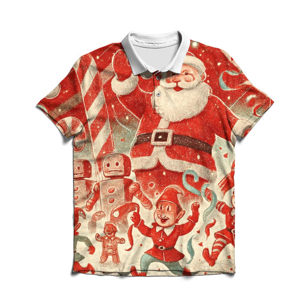 Santas Candy Workshop Parade premium cotton polo shirts