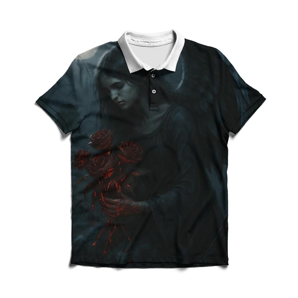 Harbinger Of Obsidian Roses stylish collar polo tees