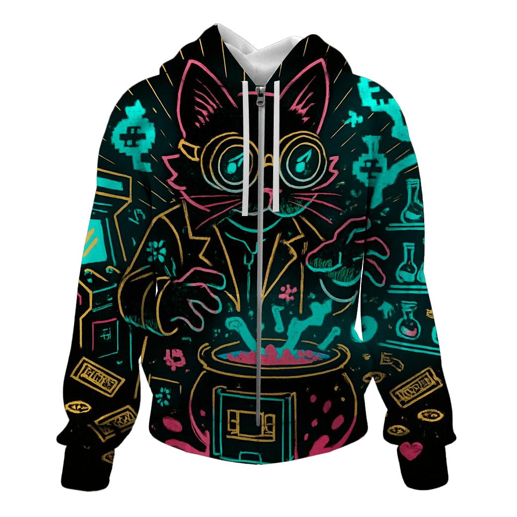 Arcade Alchemist Cat heavyweight hoodies