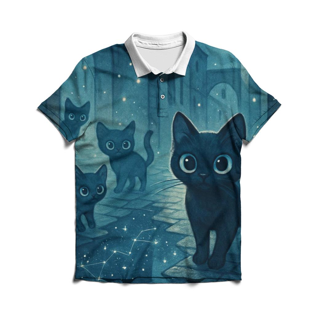 Constellation Alley Paws embroidered polo tops