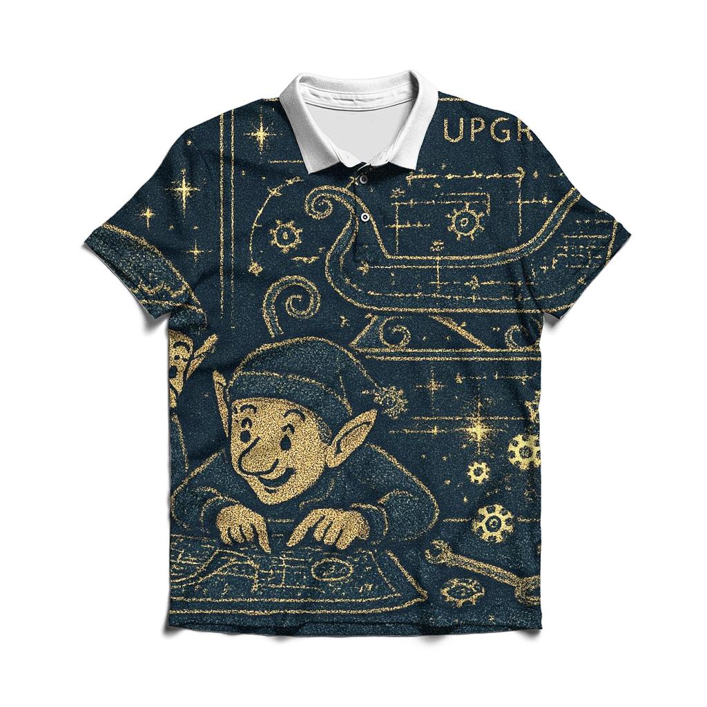 Elves Night Shift Blueprint casual sports polo shirts