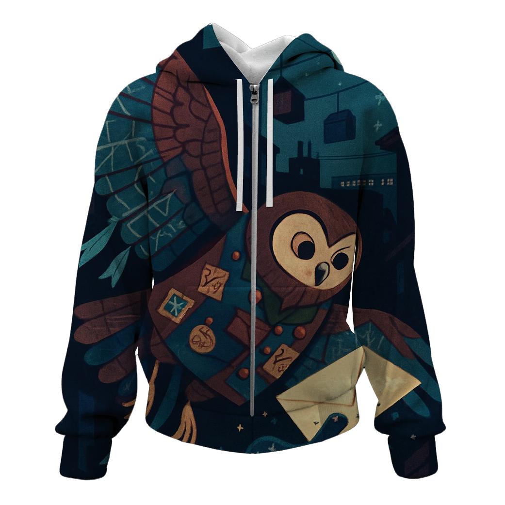 Chromatic Courier Owl printed hoodies