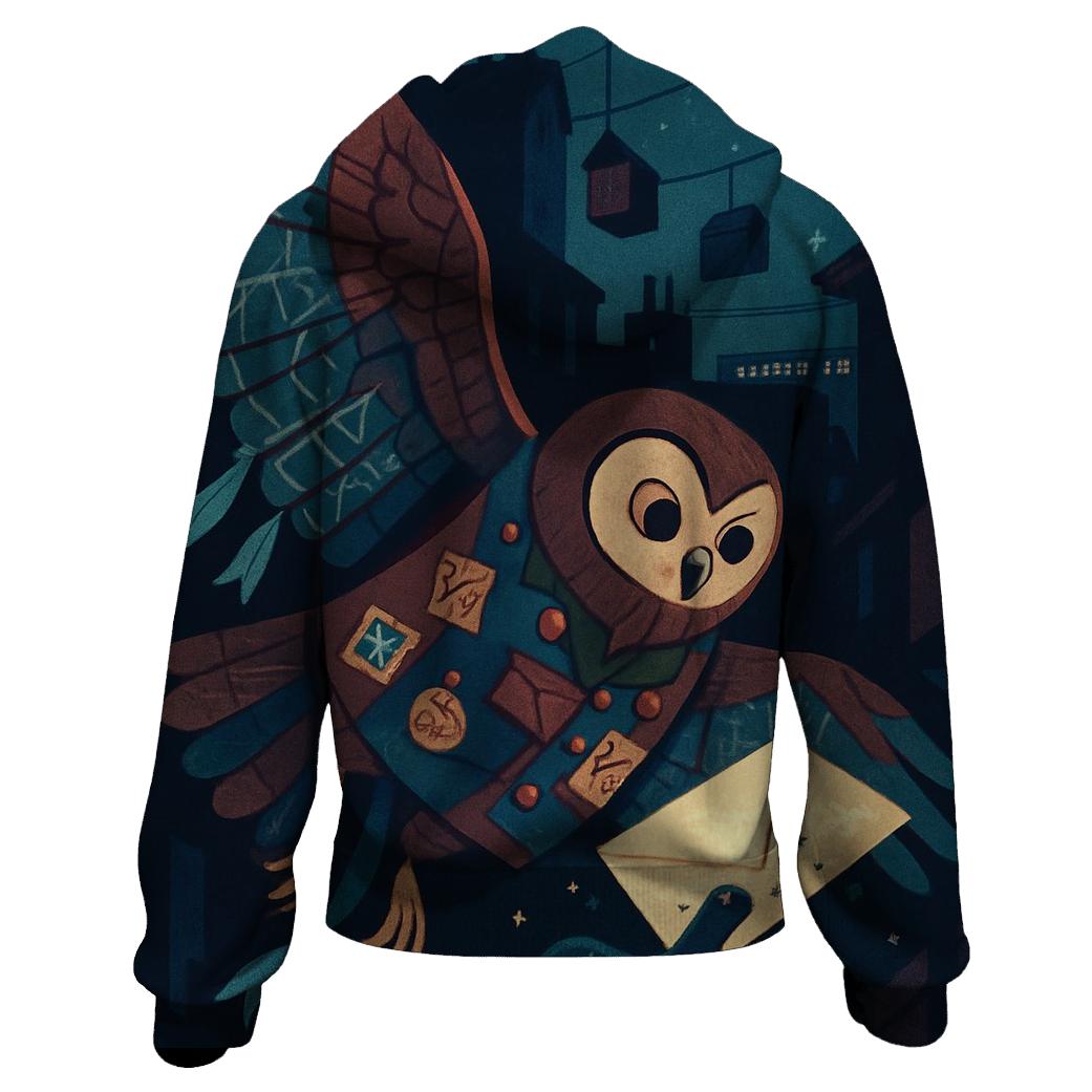 Chromatic Courier Owl printed hoodies